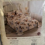 Priscilla 3PCS King Quilt Set 100% Cotton Floral Beige Brown Yellow White. Fixed Price $74.07.