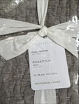 Pottery Barn Pick-stitch Handcrafted Cotton Linen Quilt Full Queen Light Gray. Fixed Price $159.00.