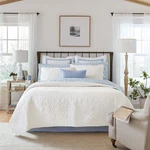 Home King Bedding Set 3 Piece Cotton Quilt And Pillow Shams Reversible White. Fixed Price $154.88.