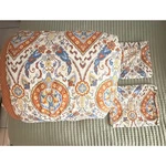 Ralph Lauren Full Queen Orange Blue Medallion Paisley Comforter Set 2 Shams. Fixed Price $114.99.
