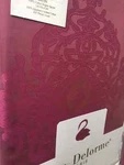 Yves Delorme Reflet Red King Flat Sheet Medallions Sateen Jacquard Rubino New. Fixed Price $200.00.
