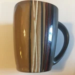 Better Homes And Gardens Coffee Tea Mug Bold Decorative Strips Brown 12 Oz. Fixed Price $14.87.