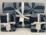 Pottery Barn Harper Patchwork Full Queen Quilt 2 Euro Shams Blue #T1099. Fixed Price $435.37.