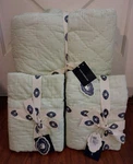 John Robshaw Nandi Sage Stripped Coverlet & Shams Set 3PC King Nwt $735. Fixed Price $422.99.
