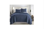 Vilano Oversized Dark Blue Microfiber Full/queen Quilt And Sham Set. Fixed Price $57.50.