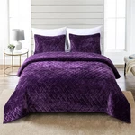 Fredsure Distressed Velvet Quilt Set, 3 Pieces Purple King,. Fixed Price $127.70.