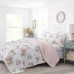 Full/queen Honeysuckle Reversible Quilt Set Pink - Laura Ashley. Fixed Price $49.99.