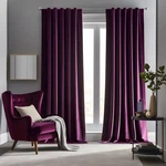 Grape Purple Velvet Curtains For Living Room Luxury Blackout Bed.... Fixed Price $93.98.