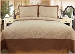 Sale! Embroidery Premium Natural Quilt Set 3 Pcs + Free Bed Sheet. Fixed Price $25.90.