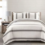 Lush Decor Farmhouse Stripe Reversible Quilt Cotton Queen Size 3 Piece Set Fu.... Fixed Price $128.43.