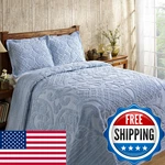 Better Trends Chenille Bedspreads Full/double Size Blue 100 Cotton. Fixed Price $143.36.