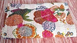 Indian Handmade Cotton Quilt Ethnic Fruit Print Kantha Blanket King Couch Cover. Fixed Price $57.63.