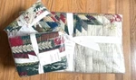 Pottery Barn Winter Wreath Quilt Queen 2 Euro Shams Starburst Christmas Holiday. Fixed Price $340.50.