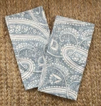 Pair Pottery Barn Finley Blue Paisley Euro Shams 26 X French Country Nos. Fixed Price $59.73.