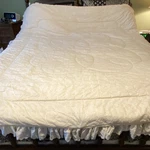 Jcpenney Home Collection Twin Ruffled Quilted Bedspread Floral White Vintage. Fixed Price $25.00.
