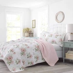 Laura Ashley - Twin Quilt Set Soft Cotton Bedding Reversible Design Lightweight. Fixed Price $90.05.