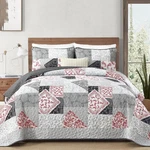 Floral Plaid Patchwork Quilt Set Reversible Lightweight Microfiber Bedspread. Fixed Price $35.98.