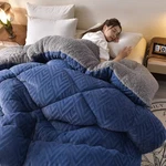 Reversible Sherpa Comforter Plush Double-sided 3D Jacquard Bedding Bedroom. Fixed Price $29.66.