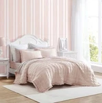 Laura Ashley Full/queen Hailee Microfiber Pink 3PC Quilt Set. Fixed Price $96.00.