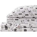 Comfort Spaces Cotton Flannel Sheets Twin, Ultra Soft, Grey/pink Cat Print. Fixed Price $60.42.