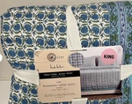 Artelier Nicole Miller Blue White Green King Traditional Block Reversible Quilt. Fixed Price $59.90.
