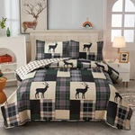 Chesity Lodge Bedspread Size, Rustic Cabin Quilt King, Milk White Green. Fixed Price $61.99.
