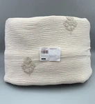Pottery Barn Natalie Embroidered Floral Coverlet Flax Neutral King Cal #U1085. Fixed Price $237.99.