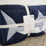 Pottery Barn Kids Patchwork Heritage Shark Quilt Twin Blue Cotton Bedding. Fixed Price $159.00.