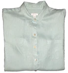 Lknu J.jill Love Linen Long Sleeve Button-up Morning Mist Blue Pocket Shirt. Fixed Price $20.00.