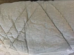 West Elm European Linen Bias Box Stitch Comforter Silver Melange Twin Sample. Fixed Price $129.99.