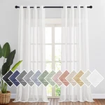 Nicetown Linen Sheer Curtains 96 Inches Long For Living Room, Bedroom Curtain.... Fixed Price $40.22.