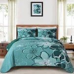 Luxudecor Floral Quilt Set Queen 3 Pieces Dark Green Flower Coverlet Se.... Fixed Price $47.97.