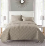 Vcny Home Beige 3PC Full/queen Nina Embossed Quilt Set. Fixed Price $45.99.