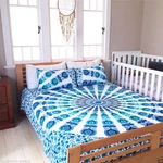 Indian Peacock Mandala King Duvet Quilt Cover Bedding Ethnic Boho Blanket Set. Fixed Price $59.95.