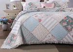 Dada Bedding Cottage Mint Floral Pastel Cotton Patchwork Bedspread Quilt Set. Fixed Price $34.99.