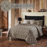Custom House Black Tan Jacquard King Coverlet 106X97 Cotton Medallion Vhc Brands. Fixed Price $104.95.