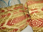 Custom Grand Southwestern Terracotta Chenille Red Gold (3PC) Queen Bedspread. Fixed Price $319.20.