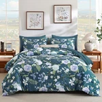 7PIECES Floral Queen Size Comforter Set, Garden Plant Flower Style Bed In Bag. Fixed Price $49.09.