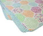Ink & Ivy Quilt Hexie Pattern 84X91 Fits Full/queen Bed Pillow Shams 21X26. Fixed Price $19.95.