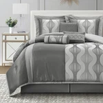Lanco Modern Lifestyle Queen Comforter Set Grey 7 Pieces In Bag Ultra Soft. Fixed Price $188.35.