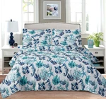 Jarson Summer Coastal Quilts Conch Seashell Coverlet Set Full/queen Size, 3PCS. Fixed Price $34.60.