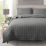 Ultra Soft Dark Grey Quilt Set - Machine Washable, Oversized Queen + 2 Shams. Fixed Price $96.99.