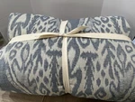 Pottery Barn Ava Ikat Jacquard King / Cal Comforter Blue. Fixed Price $119.00.
