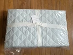 Pottery Barn Belgian Flax Quilt Set Blue Frost Queen 2 Standard Shams Diamond. Fixed Price $299.00.
