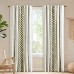 Nk+ivy Imani 100% Cotton Tufted Stripe Curtain 50"X108" Green Mid-century. Fixed Price $87.99.