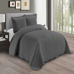 Linen Plus Embossed Coverlet Bedspread Set Oversized Solid Charcoal Full/queen. Fixed Price $60.78.