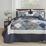 Oversized King Quilts 132X120, Pcs Navy Blue Plaid Floral Alaskan Quilt,. Fixed Price $111.99.