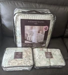 Raymond Waites King Quilted Coverlet, 2 Shams & Standard Floral. Fixed Price $119.19.