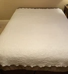 Vintage Fieldcrest Cannon Queen Bedspread Coverlet Lt. Blue Jacquard 81" X 90". Fixed Price $54.99.