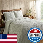 Better Trends Chenille Bedspreads Queen Size Sage 100 Cotton Medallion. Fixed Price $125.23.